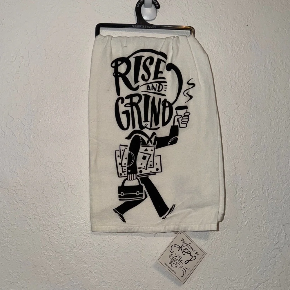 Primitives by Kathy LOL Towel Rise and Grind NWT New